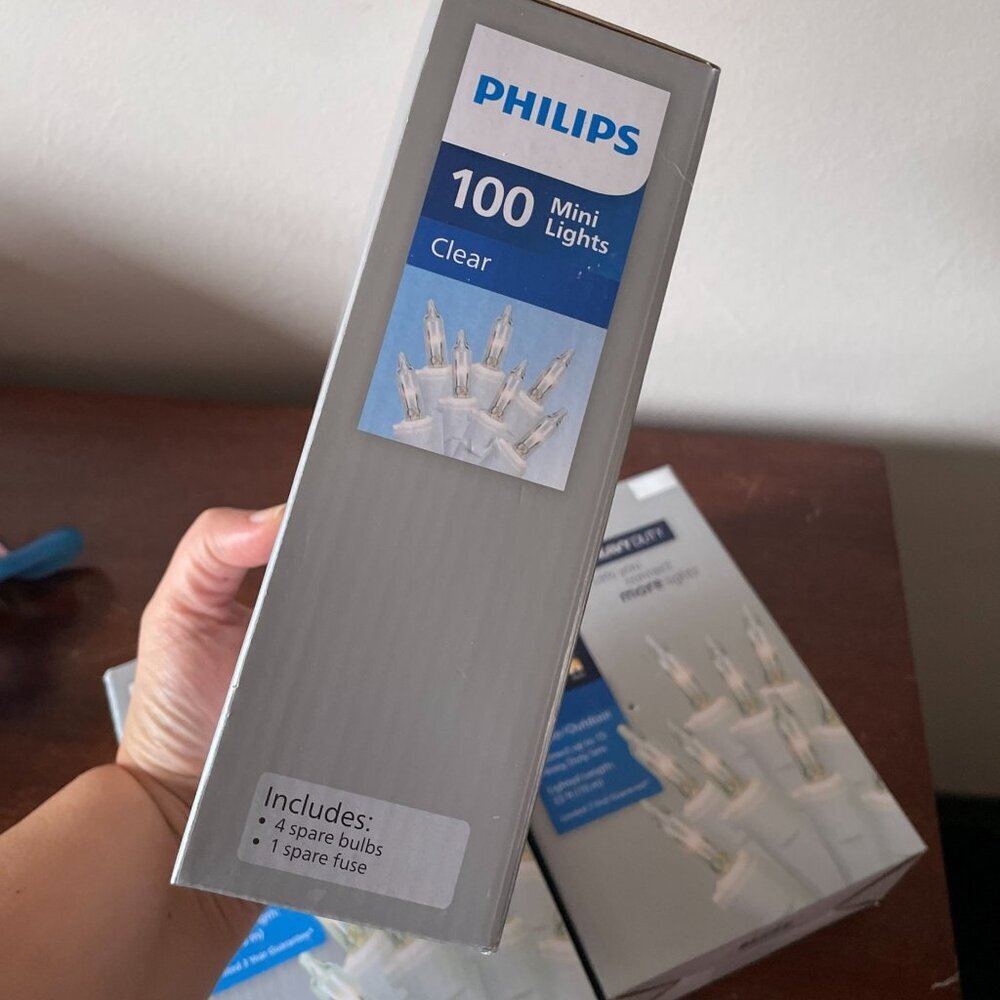 Philips 100-count clear incandescent mini string lights with a white wire - bund - Picture 6 of 6